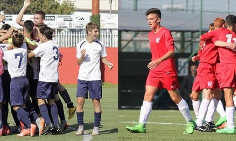 L'esultanza di Nuova Tor Tre Teste e Lodigiani, le due squadre campioni d'inverno