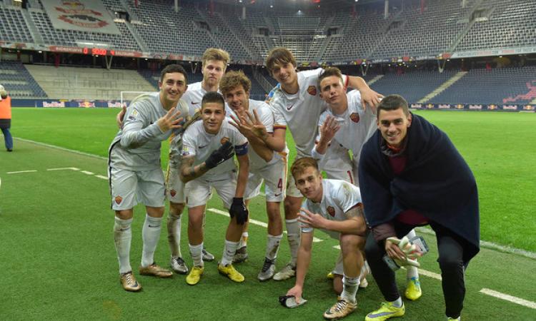 La Roma esulta a Salisburgo (©asroma.it)