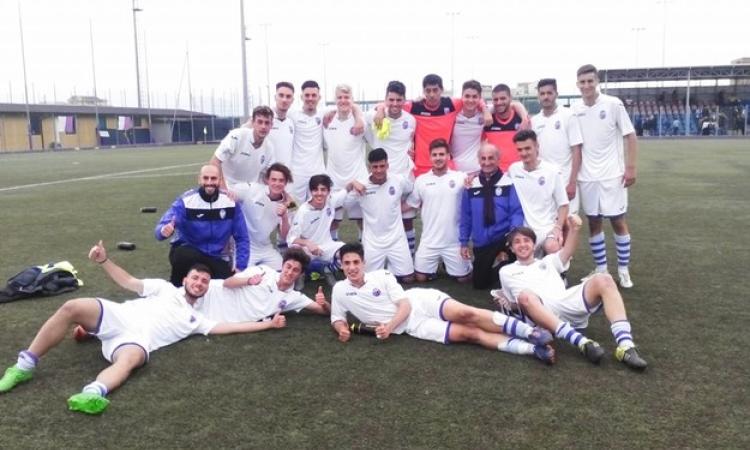 Festa Ostiamare a fine gara (foto ©Facebook A.S.Ostiamare Lido Calcio)