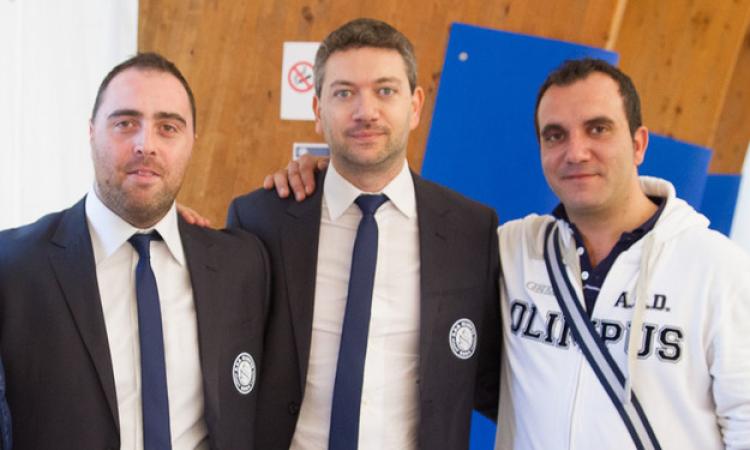 Il dg Serafini, il presidente Verde e il ds Casilli