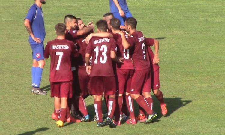Festa trastevere dopo il 2-0 (Foto Ferri)