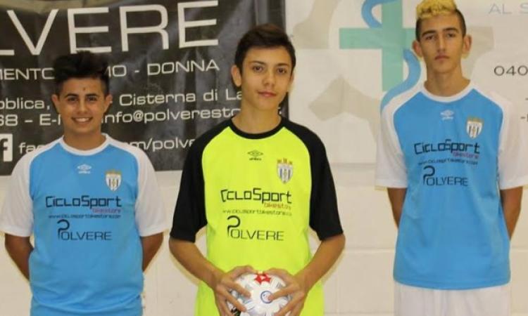 sinistra il classe 2000 Riccardo Colasante insieme a Iacobucci e Guarracino degli Allievi