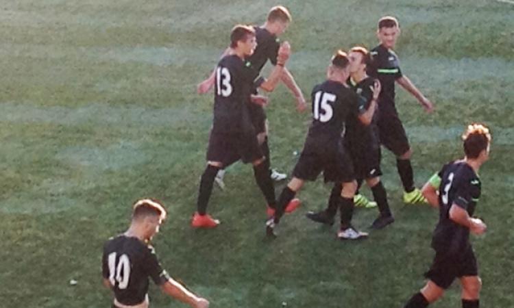 L&amp;apos;esultanza gialloverde dopo il gol di Giordani @GazReg