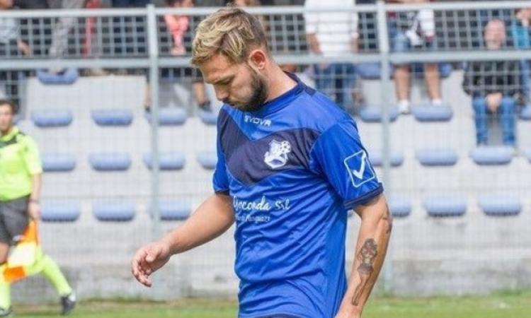 Moreno Barani, l&amp;apos;autore del gol vittoria (foto Cavese)