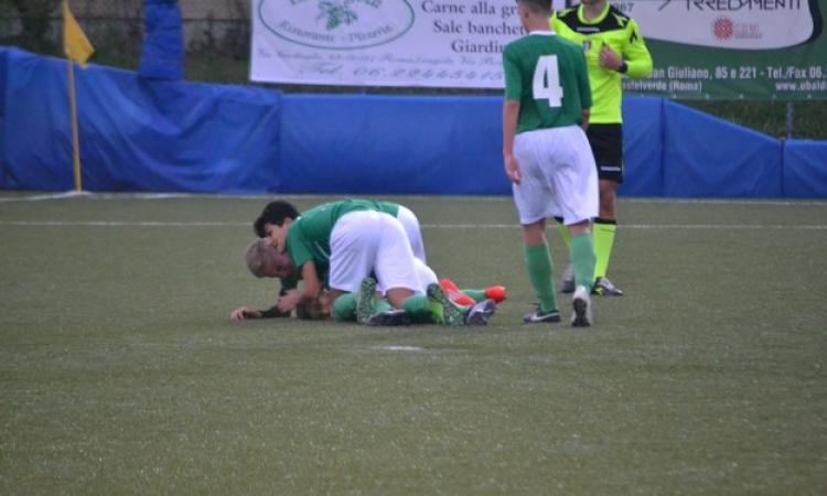 L&amp;apos;esultanza del Castelverde dopo il gol con il Casilina
