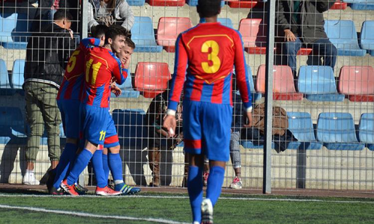 Bellardini dopo l&amp;apos;1-0 sotto la tribuna (©Torrisi)