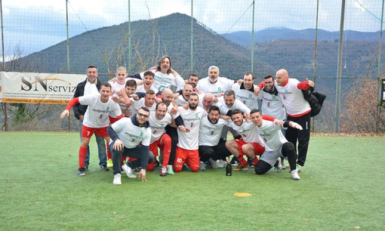 La festa della Virtus Aniene dopo il triplice fischio finale. La B è realtà