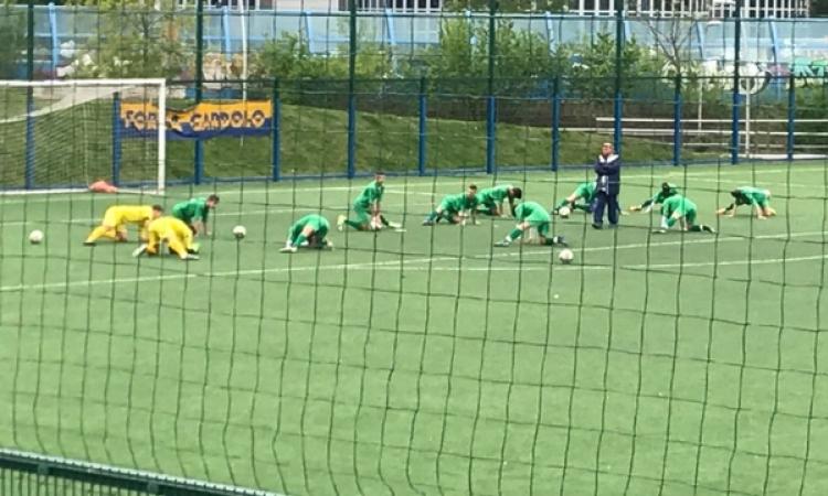 Cr Lazio, il riscaldamento dei Giovanissimi di Pesci ©GazReg