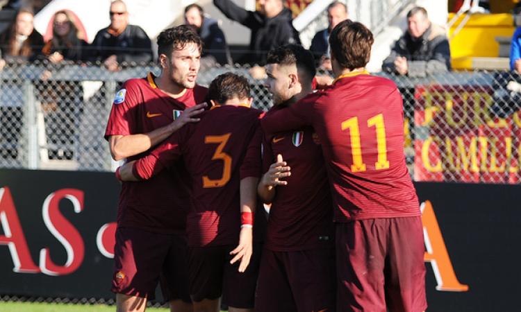 La Roma esulta (foto Del Gobbo)