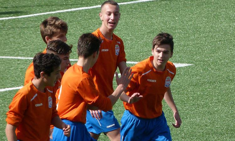 L&amp;apos;esultanza dell&amp;apos;Academy contro il Vicovaro (©Gazzetta Regionale)