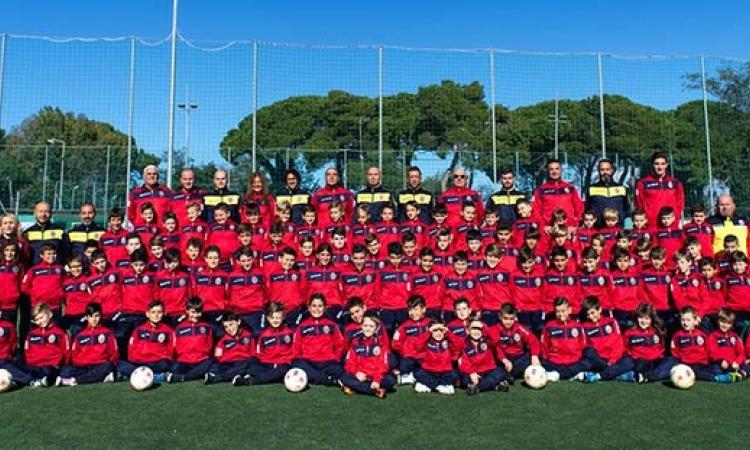 Tutto il gruppo della scuola calcio del Fiumicino ©Porcu