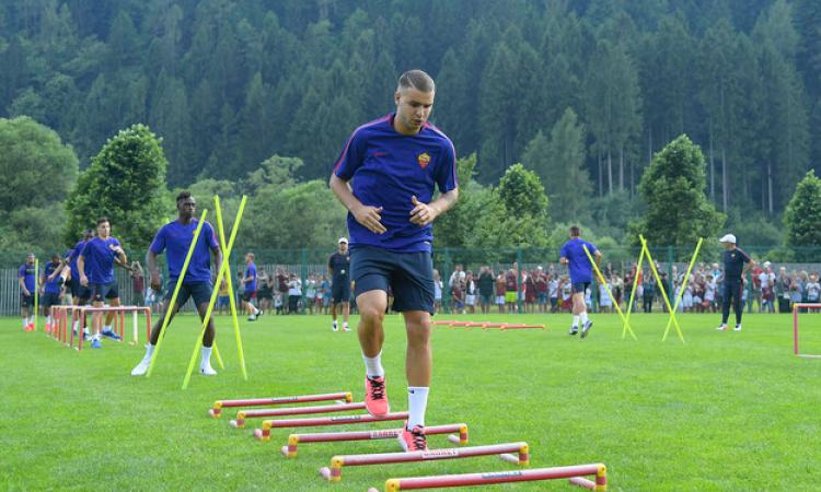 Tumminello si allena a Pinzolo (foto asroma.com)