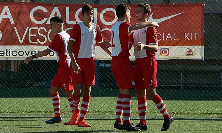 L&amp;apos;Atletico Vescovio esulta dopo il gol segnato alla Lupa Roma ©Tucci