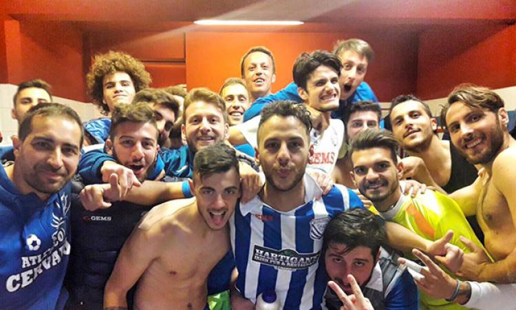 L&amp;apos;Atletico Cervaro esulta dopo la vittoria ©Facebook