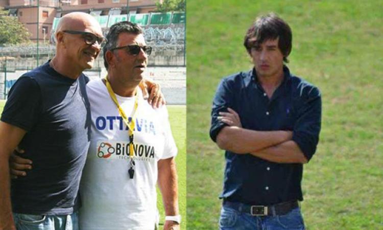 I due tecnici Porcelli (con il dg Deli) e Oroni