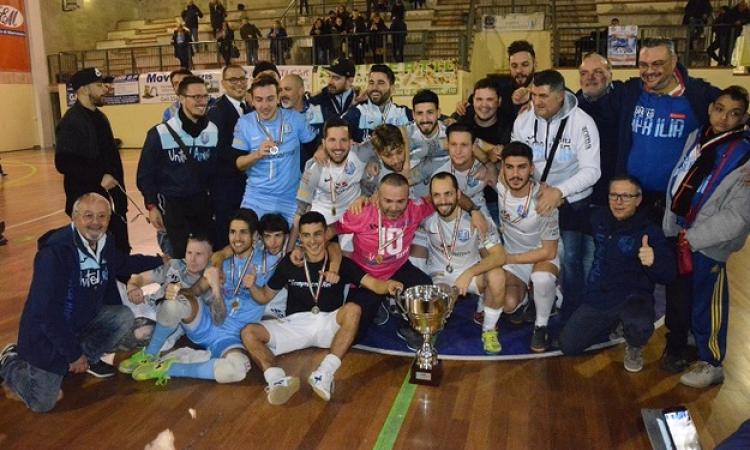 La United Aprilia vince la Coppa Lazio di C1. Cisterna battuto in finale al Palasabina (Foto Gazzetta Regionale)