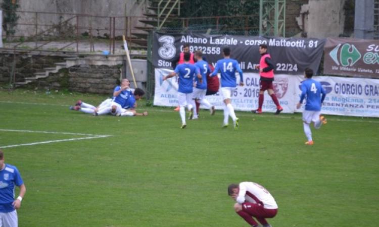 L&amp;apos;esultanza dell&amp;apos;Albalonga dopo la rete del 3-2