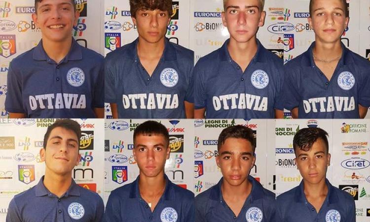 Ottavia, otto dei nuovi 2003: in alto da sinistra Mari, Costantini, Zengoni e Spicola; in basso da sinistra Zampetti, Porco, Sozzi e Gentili ©GazReg