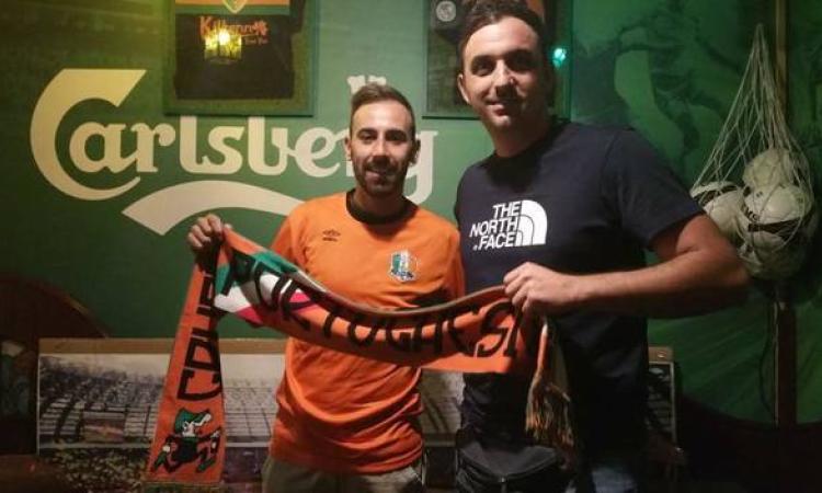 Pierangelo Maugliani con l&amp;apos;attaccante Simone Neroni