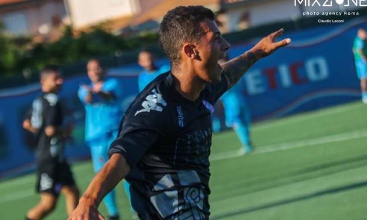 L&amp;apos;esultanza di Filippo D&amp;apos;Andrea dopo il gol siglato all&amp;apos;Anzio (Ph. Mixzone)