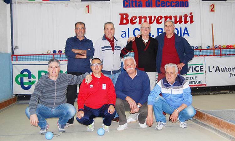 Alcuni giocatori della Bocciofila Badia