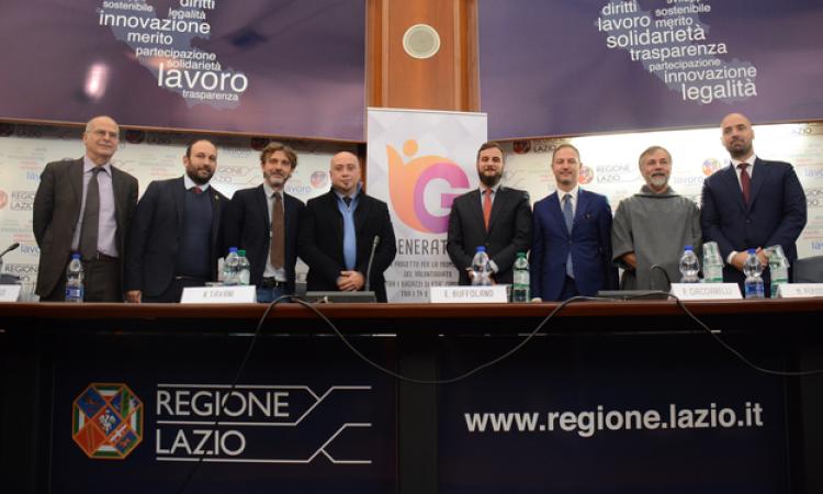 Da sinistra Antonino Mancuso, Adriano De Nardis, Roberto Tavani, Emanuele Buffolano, Marco Perissa, Pasquale Ciacciarelli, padre Laurent Mazas e Juri Morico © Stefania Torrisi