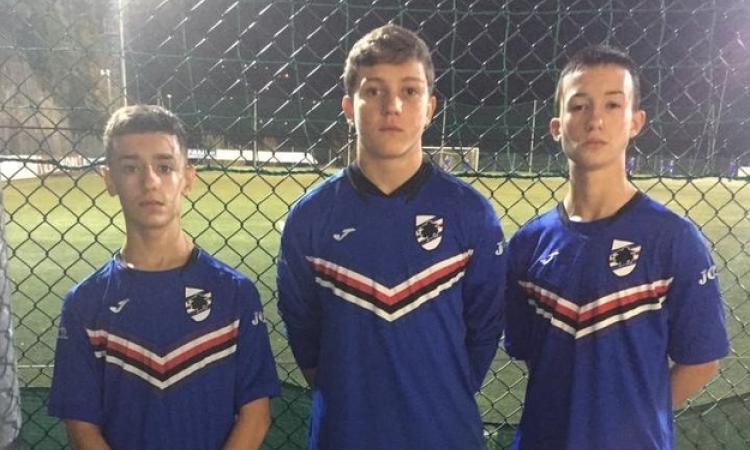 Il trio in prova alla Samp