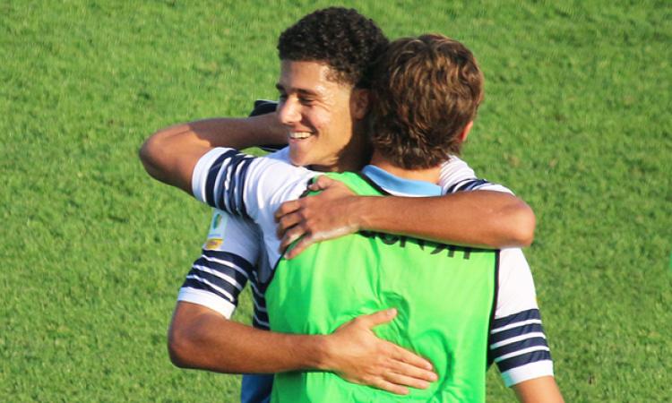 Capanni esulta dopo il gol all&amp;apos;Ascoli ©GazReg