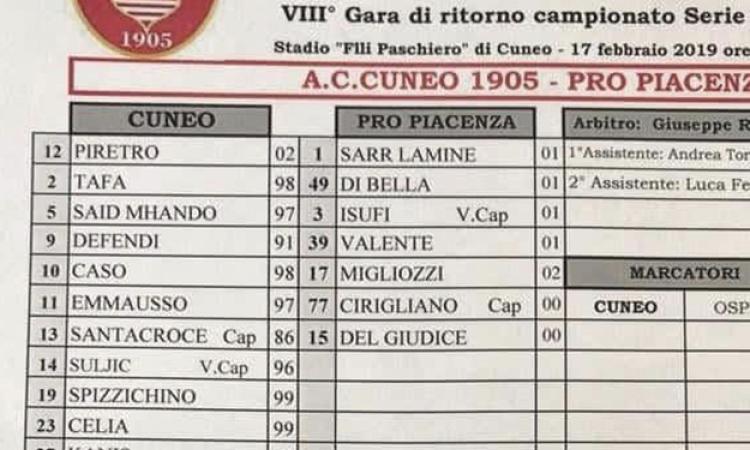Pro Piacenza dispiace ma questo non è calcio