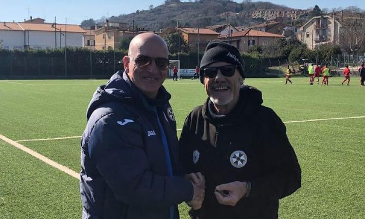 Il Presidente del Monterosi Capponi con il tecnico Mariotti