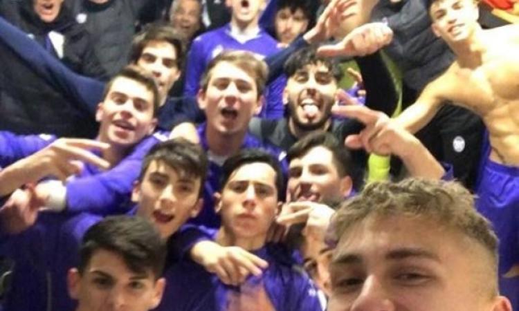 Il selfie dell&amp;apos;Ostiamare a fine partita (Facebook)