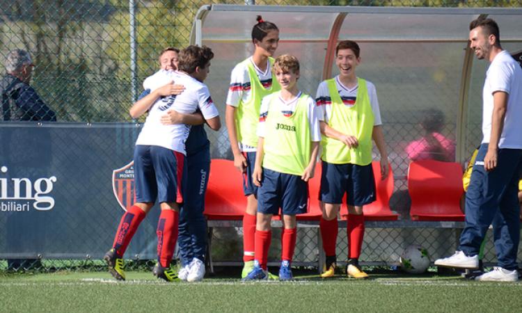 Mister Gualdaroni e i suoi ragazzi (foto Torrisi)