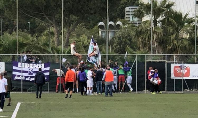Festa dell&amp;apos;Ostiamare a fine partita con i tifosi