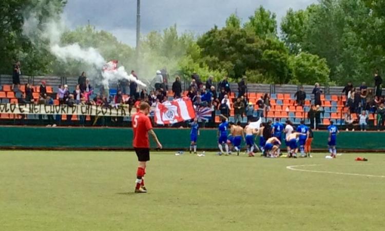I festeggiamenti dell’Atleico Vescovio a fine gara