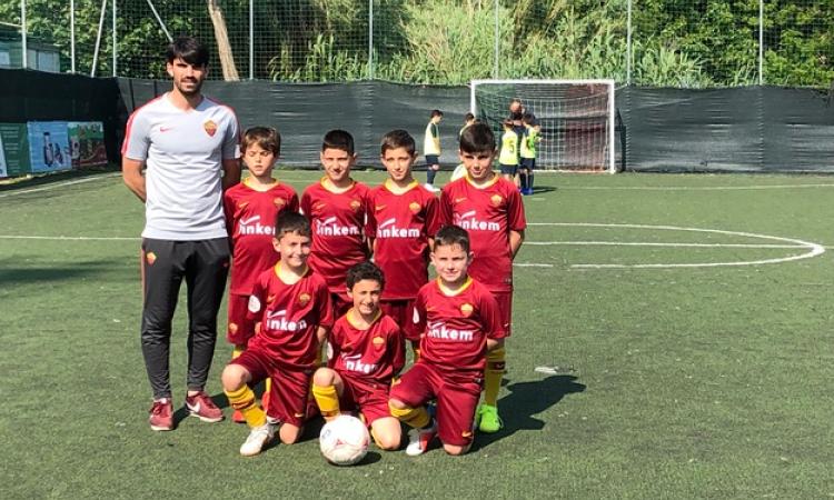I &amp;quot;Primi Calci&amp;quot; della Roma in posa dopo la vittoria