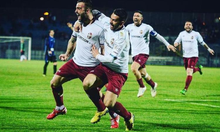 Tiziano Luciani esulta con il Rieti (Ph. Facebook Luciani)