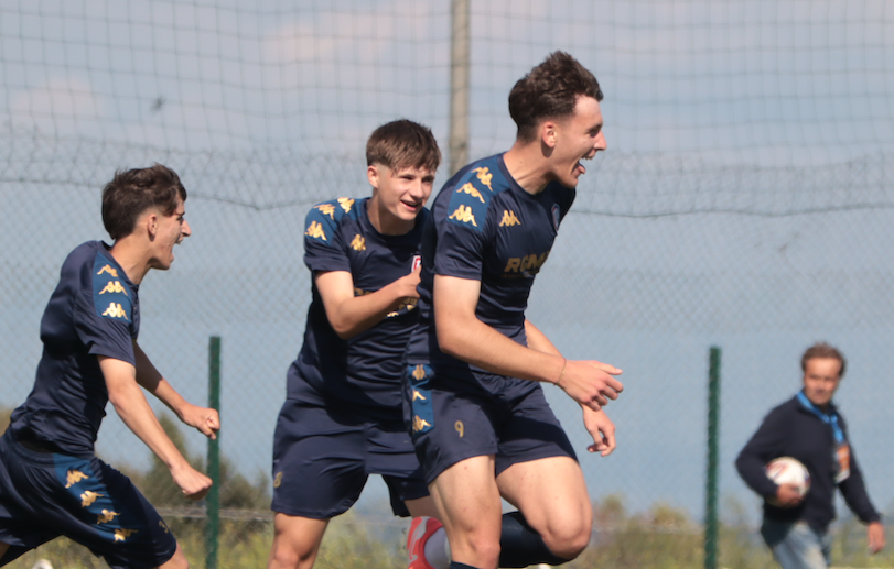 Cristian Scifoni durante un'esultanza in finale Under 17 Elite