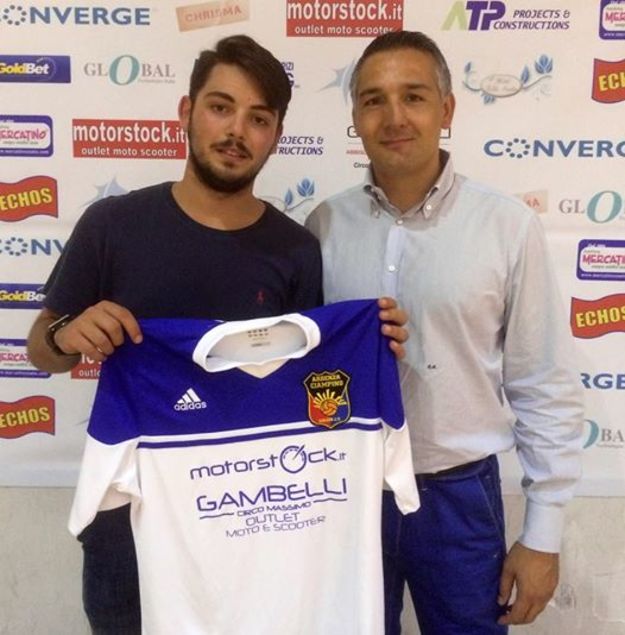 Edoardo Bononi e il ds rossoblu Federico Bontempi