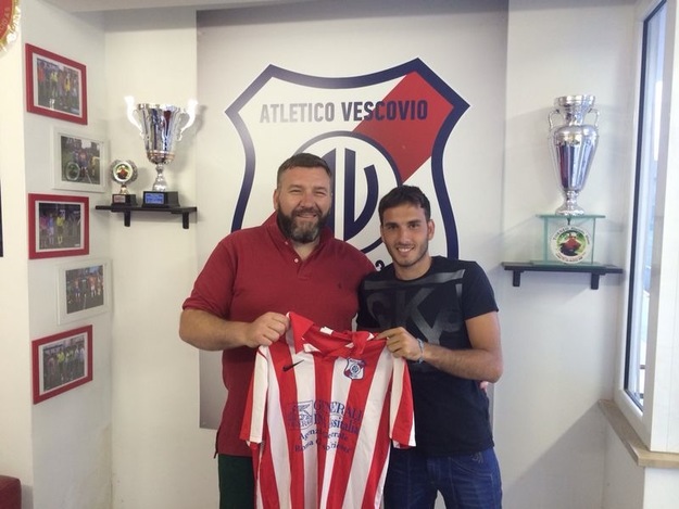 Il presidente dell'Atletico Vescovio, Stefano Vaccari, con Andrea Belli
