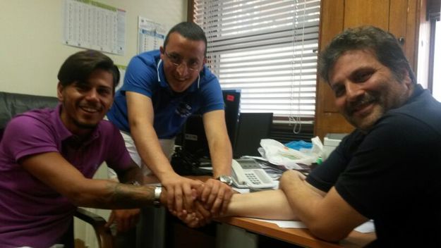Buscia assieme al ds Lauri e al dg Guidi