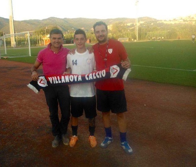 Augusto Gubinelli con il ds Armeni e mister Di Loreto