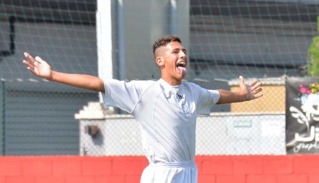 L'autore dell'unico gol della gara, Pezzi foto©photosportroma.it