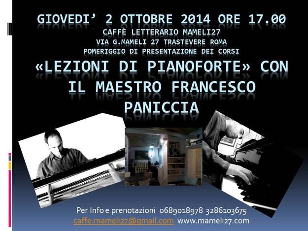 La locandina del corso del maestro Paniccia