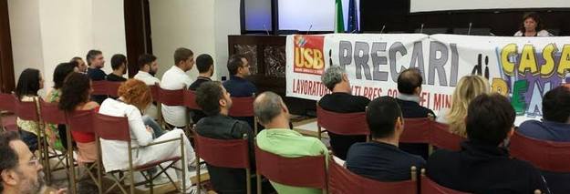 I tecnici della PCM e l'USB durante l'assemblea