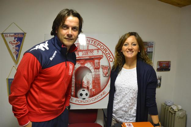 Il dt Stefano Speziale con la psicologa Golia ©atleticomonteporziocalcio