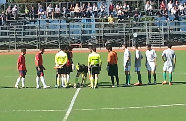 Uno scatto prima dell'inizio del match
