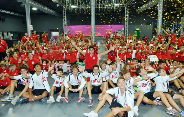Tutte le squadre all'interno della discoteca City Dream ©PhotoSportRoma.it