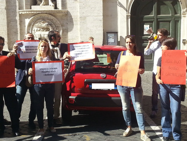 Un'immagine della protesta