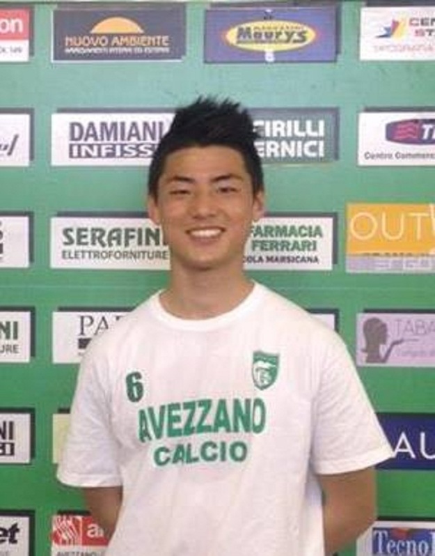 Kodai Nakai con la maglia dell'Avezzano