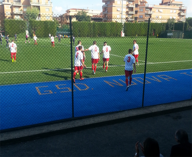 La Tor Tre Teste festeggia dopo un gol ©Gazzetta Regionale